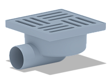 TQ5110 Трап ПП 50 гориз., нерегулир., с пласт. решеткой 150х150 пласт. АНИ  СУХОЙ 