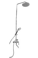 Душевая система SANTREK "PRESTIGE" AQUA-1225, Хром, шар. d-35 с верхним душем и смесителем 