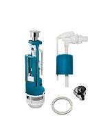 Арматура д/бачка кнопка, хром. бок.подводка D40, ИНКОЭР (шк 0078) 350227 (НМ1)