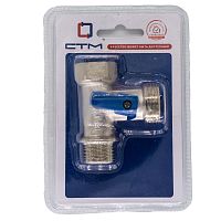 Кран шар. д/стир. маш. трехпроходной STM 1/2"х3/4"х1/2" г/ш/ш флажок, никель (CA3N1234)