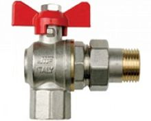 Кран шар. со сгоном угл. 3/4" JIF (красная ручка) (НМ1)