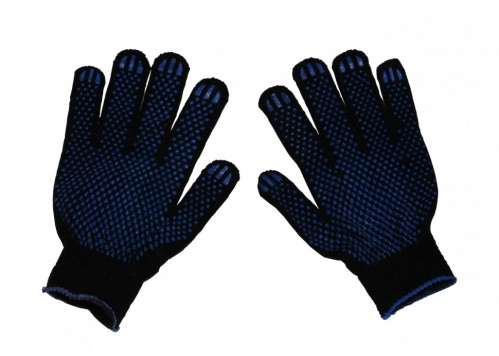 Перчатки рабочие ХБ - 10 - 5 с ПВХ Черные