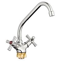 Смеситель G-LAUF д/кухни, высокий литой J-излив, L160мм, гайка, хром, (Китай) QMT4-A722