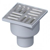 TA5202 Трап ПП 50 вертик., нерегулир., с нерж. решеткой 100х100 АНИ