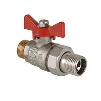 Кран шар. со сгоном 1/2" ш/ш баб. красная VT (VT.226.N.04)(НМ1)