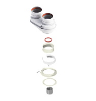 Адаптер для раздельной сист.м/м 60/100 на 80/80 Универсал.(А-03-013, А-03-012)(кроме Bosch,Buderus)