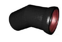 Отвод 2-х раструбный 50х45гр. (черный) (НМ1)