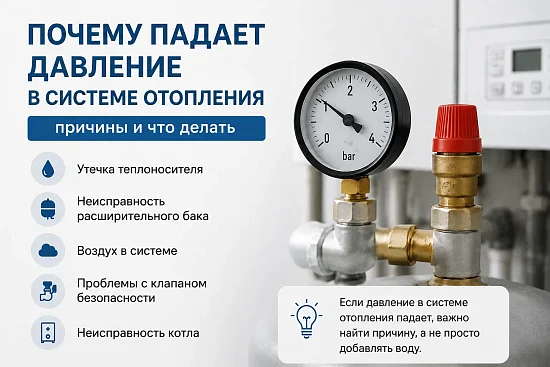 Почему падает давление в системе отопления и что делать: основные причины и способы решения