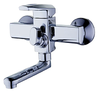 Смеситель G-LAUF д/ванны, литой плоский (L) излив 125мм. (Китай) LOF3-A033 zn