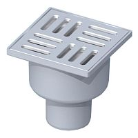 TA5204 Трап ПП 50 вертик., нерегулир., с пласт. решеткой 100х100 АНИ 