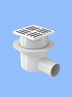 TA5604 Трап ПП 50 гориз., регулир., с пласт. решеткой 100х100 АНИ