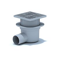 TQ5714 Трап ПП 50 вертик., регулир., с нерж. решеткой 120х120 АНИ  СУХОЙ