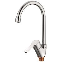 Смеситель LEDEME д/кухни 35к высокий излив, боковая, под гайку, латунь 5803L