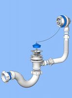 E150 Сифон д/ванны 1-1/2"х40 с вып.+перелив АНИ