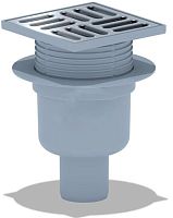 TQ5212 Трап ПП 50 вертик., нерегулир., с нерж. решеткой 150х150 АНИ  СУХОЙ (НМ2)