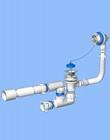 E255 Сифон д/ванны 1-1/2"х50  с вып. и перелив регул. с гофр.АНИ