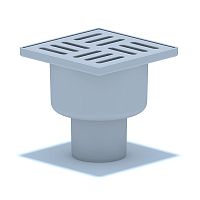 TQ5210 Трап ПП 50 вертик., нерегулир., с пласт. решеткой 150х150 АНИ  эконом СУХОЙ (НМ3)