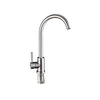 Смеситель для кухни G-LAUF ZAP4-A090, ø35 c пов. изл, нерж. сталь гайка 