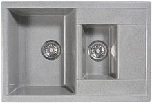 Мойка керамогранит S16 2-х чашевая 760*505(чаша 340*440 мм,h 20 мм;175*280 h130) матовый 