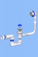 E050 Cифон д/ванны 1 1/2*40 с вып. и переливом плоский АНИ 