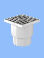 TQ1212 Трап ПП 110 вертик., нерегулир., с нерж. решеткой 150х150 АНИ  СУХОЙ