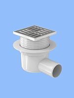 TA5602 Трап ПП 50 гориз., регулир., с нерж. решеткой 100х100 АНИ