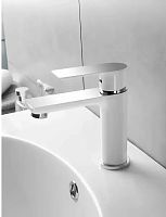 Смеситель для раковины HAIBA HB10505-8, БЕЛЫЙ/ХРОМ 35к