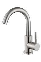 Смеситель GOTA ROCIO "Steel" д/кухни шар. с высоким изливом, нерж.сталь  d35 G103311