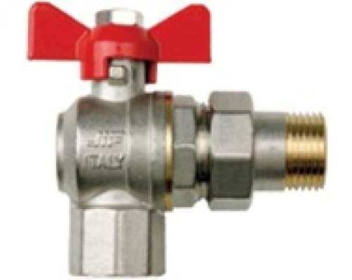 Кран шар. со сгоном угл. 3/4" JIF (красная ручка) (НМ1)