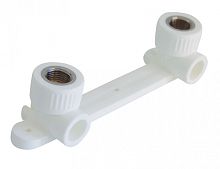 Угольник комбинир. двойной с крепл. ПП D25х1/2" ВР СТМ (ПЛАНКА)