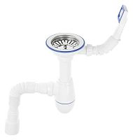 B425Р Сифон 3 1/2 *40 с прямоу. переливом с гофрой 40*40*50 UNICORN (винт, шток, ручка-пласт)