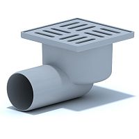 TA5102 Трап ПП 50 гориз., нерегулир., с нерж. решеткой 100х100 АНИ