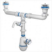 A3500 Сифон 1-1/2"х40 двойной с носиком АНИ (НМ1, НМ2)