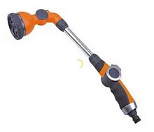 Душ-пистолет 9-ти функц прямой удлин. с изгибом под коннектор "Урожайная сотка"  YM6307