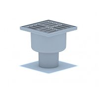 TQ5202 Трап ПП 50 вертик., нерегулир., с нерж. решеткой 100х100 АНИ  СУХОЙ
