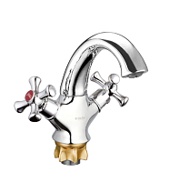 Смеситель для раковины G-LAUF QML1-A827, с круг. пов. изливом, кер. (1/2") 180°