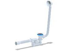 EC255 Сифон д/ванны 1-1/2"х40/50 плоск. с вып.Click-Clack и перелив регул. АНИ (НМ2)