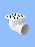 TQ1112 Трап ПП 110 гориз., нерегулир., с нерж. решеткой 150х150 АНИ  СУХОЙ 