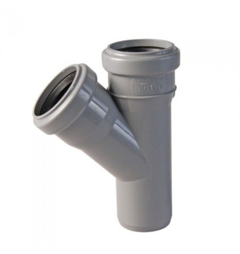 Тройник 50х50х50х45гр. серый